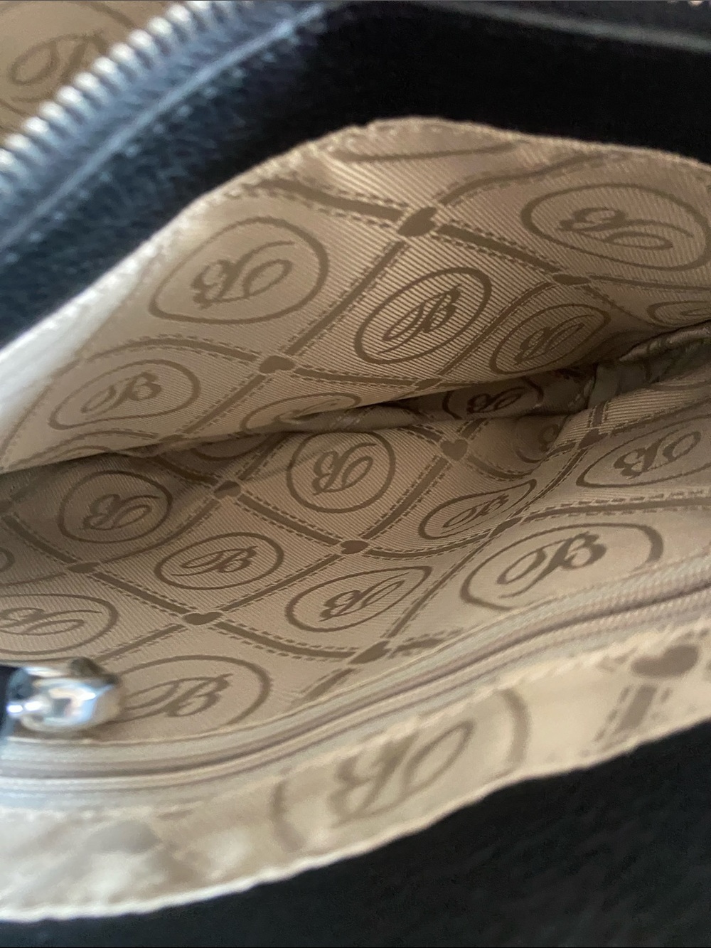 Brighton Black Leather Tote with Embossed Medallion and Tassel - Picture 7 of 15